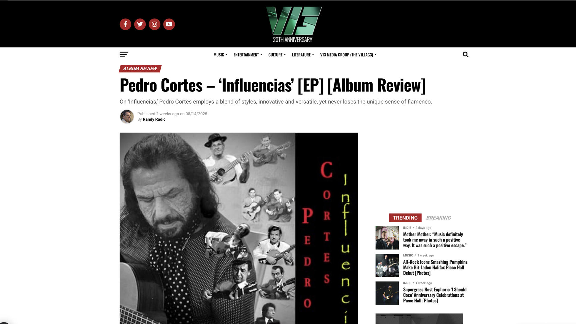 Pedro Cortés Influencias EP cover artwork for 2025 flamenco-jazz fusion release.